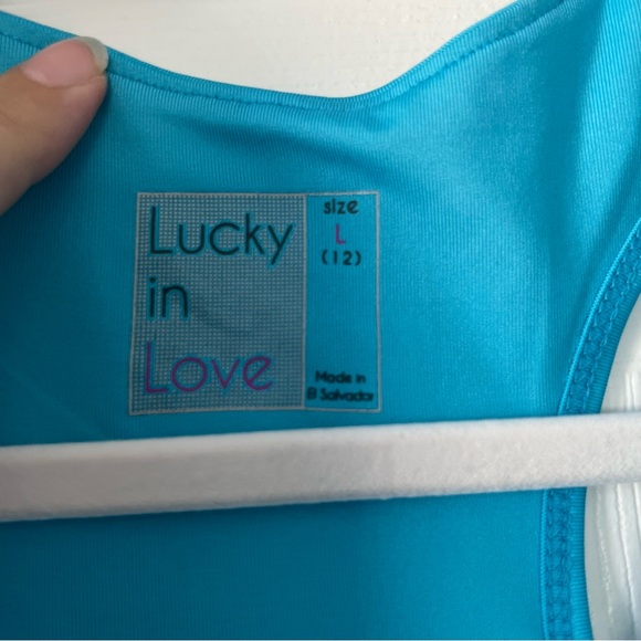 Blue lucky in love athletic top - large - Picture 2 of 11